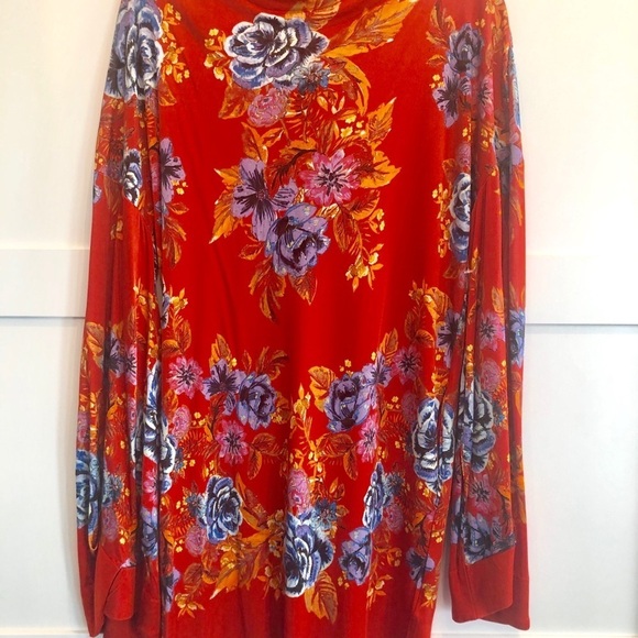 FREE PEOPLE Red Mini 2AM Mock Red Floral D… - Picture 3 of 5